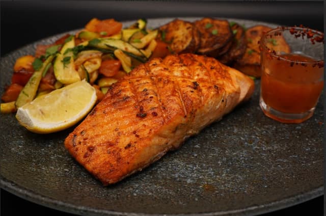 CHARGRILLED SALMON